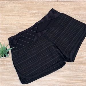 Lululemon black stripped shorts size 6